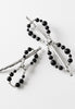 Flexi flip hair clip with black onyx and imitation rhodium beads.
