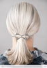 In hair flexi flip hair clip with crazy lace agate and imitation rhodium beads.