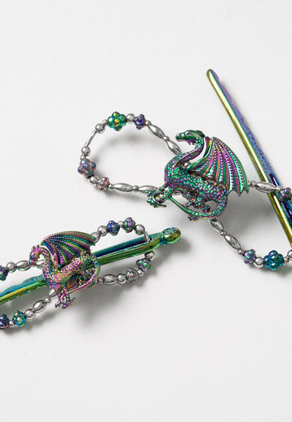 Dragon flexi hair clip with a blue metallic finish.