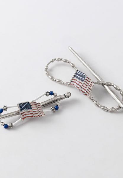 America flag flexi hair clip.