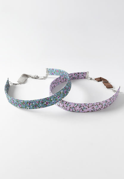 Blue and purple floral hairbands.