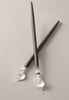 Elegant silver plated Calla Lily hair stick with pearl and crystal accents.