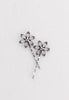 Open flower motif with three aurora borealis stones in this Bobby Pin in silvertone.