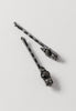 Black nickel bobby pin with black diamond, hematite and jet colored stones.