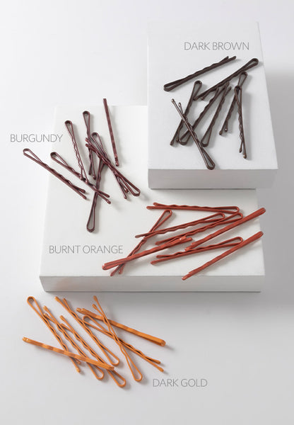 Durable, strong,  colored plain bobby pins in various colors.