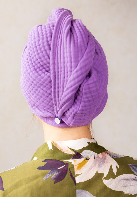 Soft, woven 100% cotton gauze hair towel