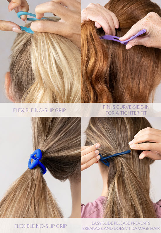 Demo of how the Flexi Sport is used to secure hair.