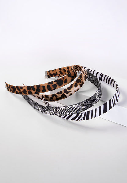 Hairbands in a variety of animal prints.