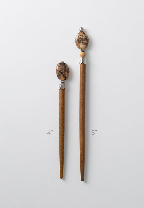 Annona hair stick offered in two lengths.