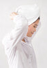 Soft, luxurious white bamboo hair towel with the Lilla Rose logo.